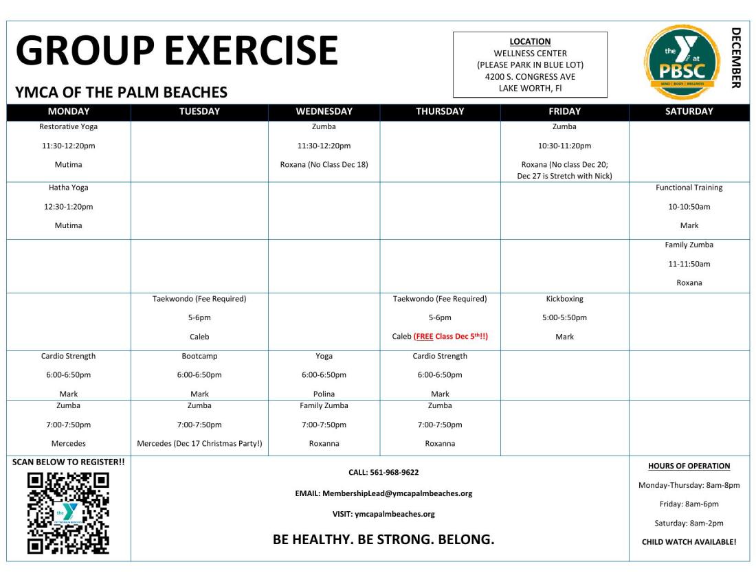 Fitness Schedule