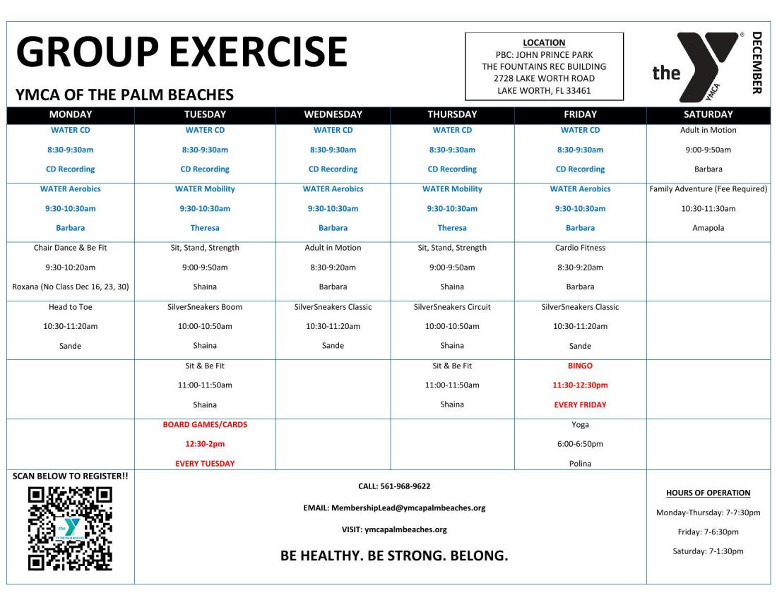 Fitness Schedule