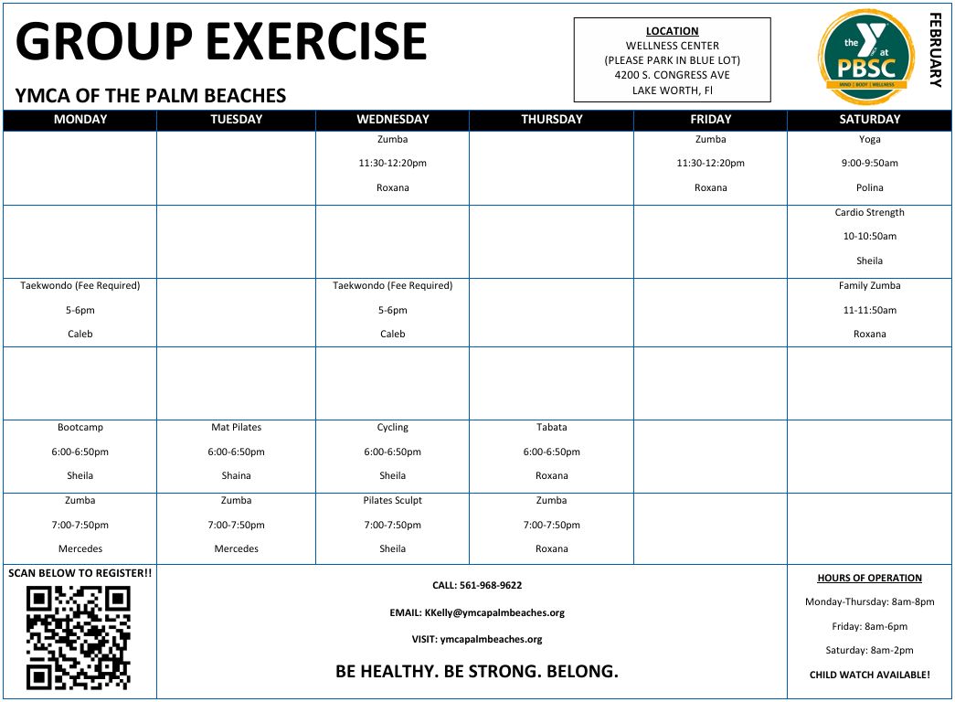 Wellness Center May Group Exercise Classes