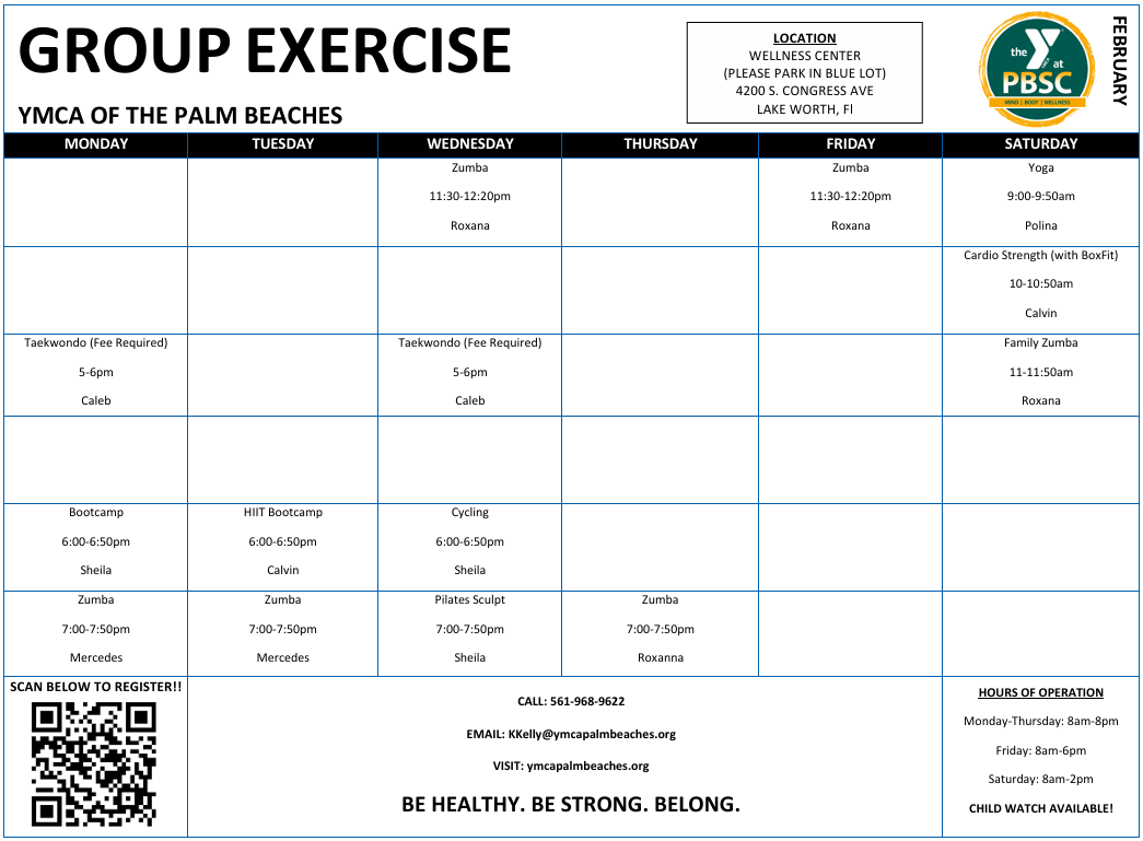 Wellness Center May Group Exercise Classes
