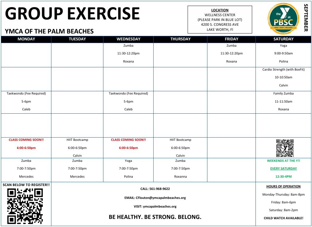 Wellness Center May Group Exercise Classes