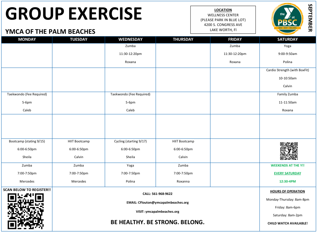 Wellness Center May Group Exercise Classes