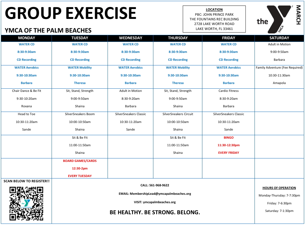 Fitness Schedule