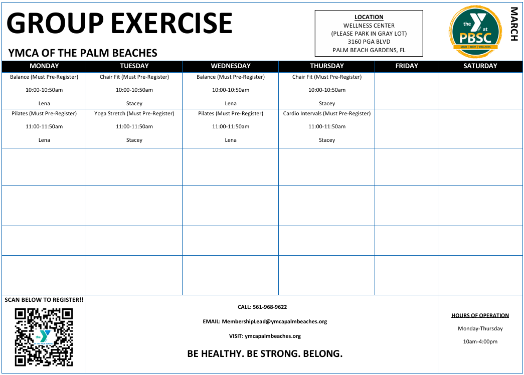 Fitness Schedule